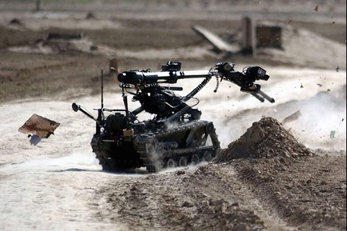 An example use of the 2358 on a ground robot. Image courtesy of defence image (File 45141173)