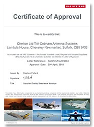 BAE - Chelton Certificate of Approval